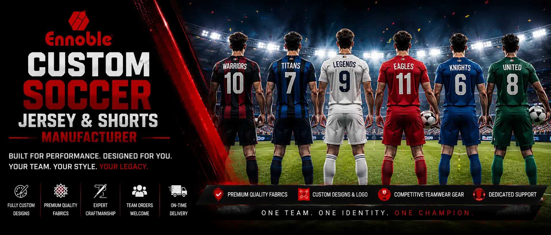 Custom Soccer Jerseys & Shorts Banner