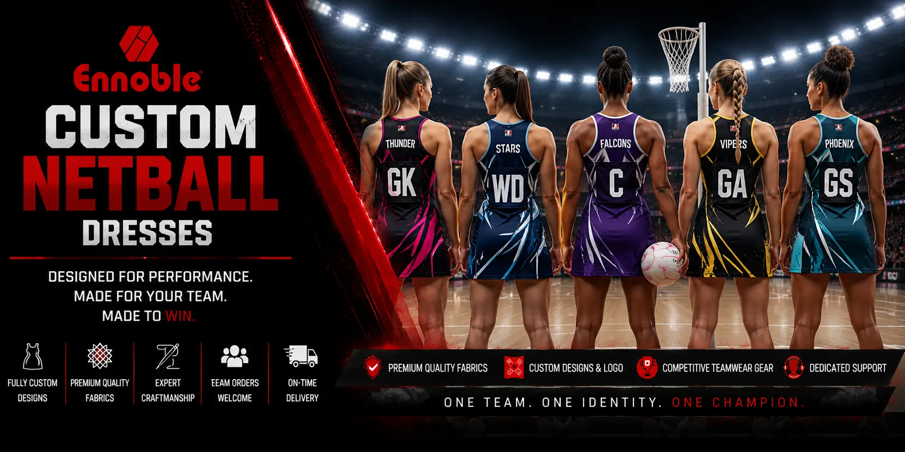 Custom Netball Dresses Banner Custom Netball Dresses Banner